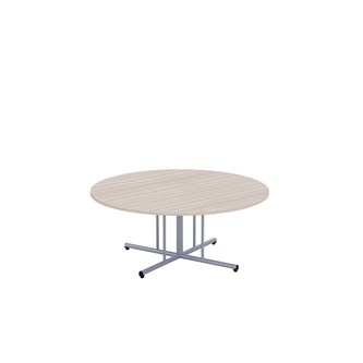 12:38 FSC søjlebord akustiklaminat rundt Ø120 cm sølv understel