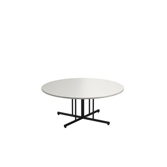 12:38 FSC søjlebord akustiklaminat rundt Ø120 cm sort understel