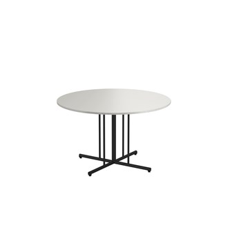 12:38 FSC søjlebord akustiklaminat rundt Ø120 cm sort understel