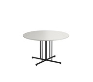12:38 FSC søjlebord akustiklaminat rundt Ø120 cm sort understel