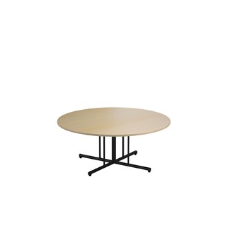 12:38 FSC søjlebord akustiklaminat rundt Ø120 cm sort understel