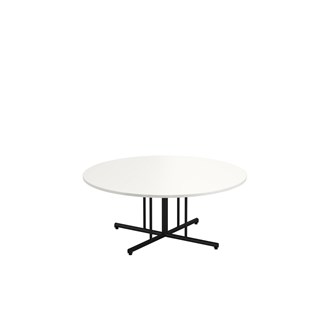 12:38 FSC søjlebord akustiklaminat rundt Ø120 cm sort understel