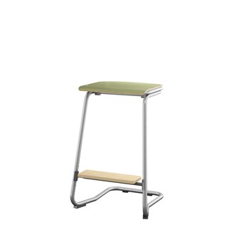 Matte FSC taburet 62 cm m/lille sæde og sølv stel