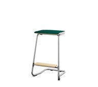 Matte FSC taburet 62 cm m/stort sæde og sølv stel