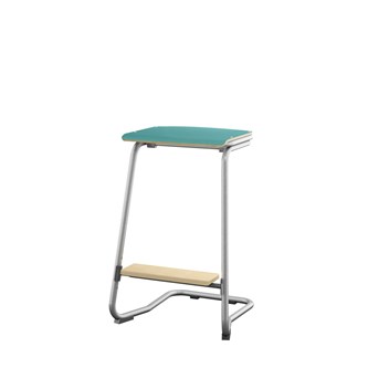 Matte FSC taburet 62 cm m/lille sæde og sølv stel