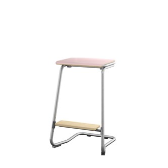 Matte FSC taburet 62 cm m/lille sæde og sølv stel
