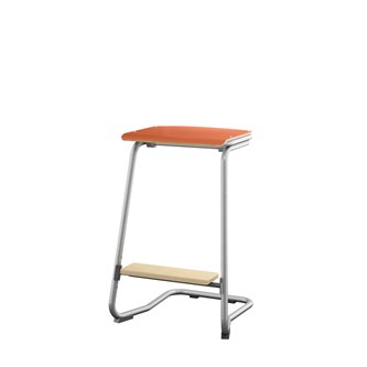 Matte FSC taburet 62 cm m/lille sæde og sølv stel