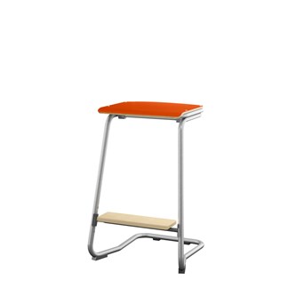 Matte FSC taburet 62 cm m/lille sæde og sølv stel