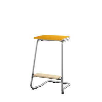 Matte FSC taburet 62 cm m/lille sæde og sølv stel