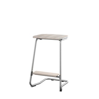 Matte FSC taburet 62 cm m/lille sæde og sølv stel