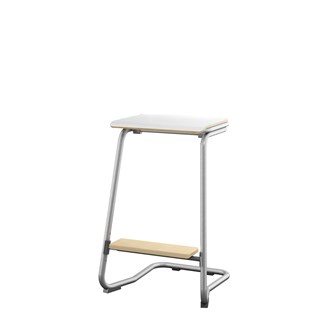 Matte FSC taburet 62 cm m/lille sæde og sølv stel