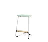 Matte FSC taburet 62 cm m/stort sæde og hvidt stel