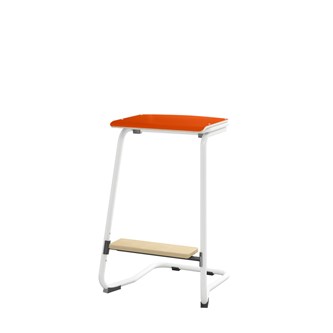 Matte FSC taburet 62 cm m/stort sæde og hvidt stel
