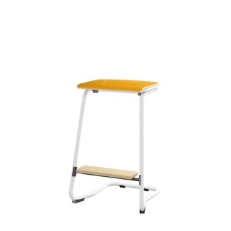 Matte FSC taburet 62 cm m/stort sæde og hvidt stel