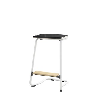 Matte FSC taburet 62 cm m/stort sæde og hvidt stel