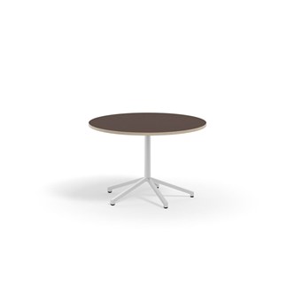 Pilare bord akustiklaminat Ø110 cm hvidt understel