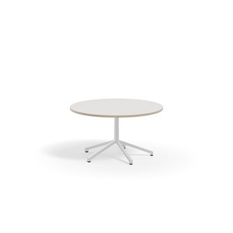 Pilare bord akustiklaminat Ø110 cm hvidt understel