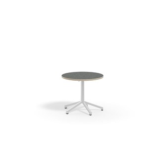 Pilare bord akustik linoleum Ø70 cm hvidt understel