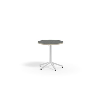 Pilare bord akustik linoleum Ø70 cm hvidt understel