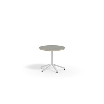 Pilare bord akustik linoleum Ø70 cm hvidt understel