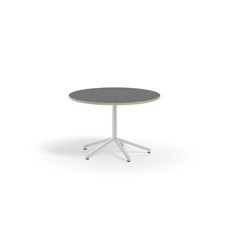 Pilare bord akustik linoleum Ø110 cm hvidt understel