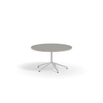Pilare bord akustik linoleum Ø110 cm hvidt understel