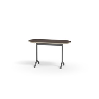 Pilare bord akustiklaminat oval 120x50 cm sølv understel