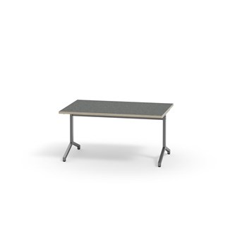 Pilare bord akustik linoleum 120x80 cm sølv understel