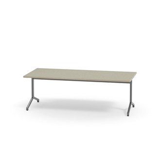 Pilare bord akustik linoleum 180x80 cm sølv understel