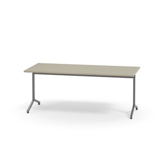 Pilare bord akustik linoleum 180x80 cm sølv understel