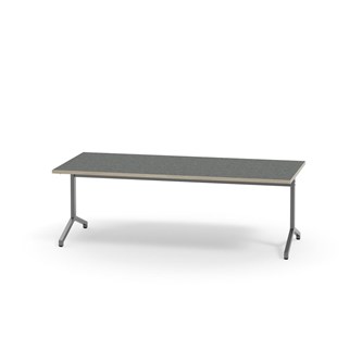 Pilare bord akustik linoleum 180x80 cm sølv understel