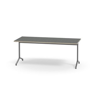 Pilare bord akustik linoleum 180x80 cm sølv understel