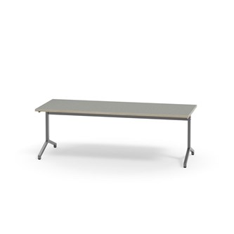 Pilare bord akustik linoleum 180x80 cm sølv understel