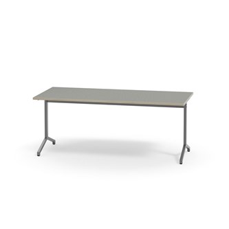 Pilare bord akustik linoleum 180x80 cm sølv understel