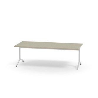 Pilare bord akustik linoleum 180x80 cm hvidt understel