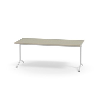 Pilare bord akustik linoleum 180x80 cm hvidt understel