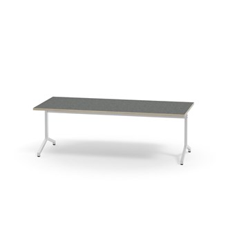 Pilare bord akustik linoleum 180x80 cm hvidt understel