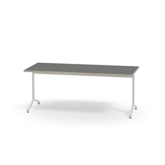 Pilare bord akustik linoleum 180x80 cm hvidt understel