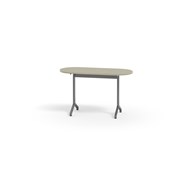 Pilare bord akustik linoleum oval 120x50 cm sølv understel