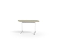 Pilare bord akustik linoleum oval 120x50 cm hvidt understel