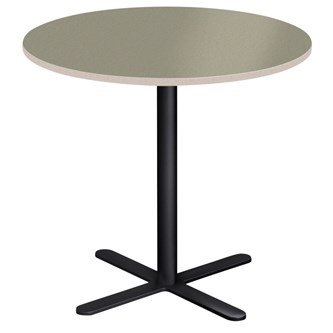 Cross X søjlebord Ø70 cm akustik linoleum sort understel