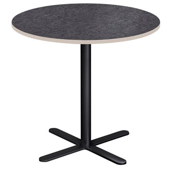 Cross X søjlebord Ø70 cm akustik linoleum sort understel