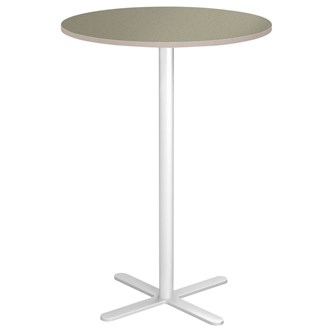 Cross X søjlebord Ø70 cm akustik linoleum hvidt understel