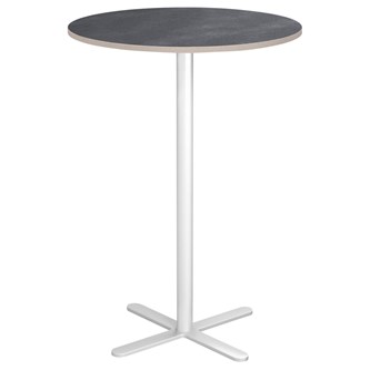 Cross X søjlebord Ø70 cm akustik linoleum hvidt understel