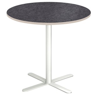 Cross X søjlebord Ø60 cm akustik linoleum hvidt understel