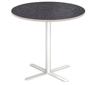 Cross X søjlebord Ø70 cm akustik linoleum hvidt understel