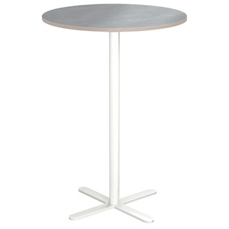 Cross X søjlebord Ø70 cm akustik linoleum hvidt understel