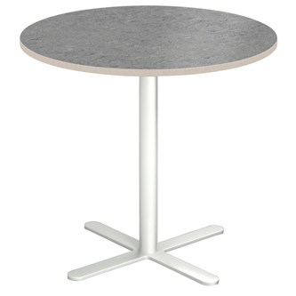 Cross X søjlebord Ø60 cm akustik linoleum hvidt understel