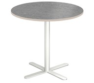 Cross X søjlebord Ø60 cm akustik linoleum hvidt understel