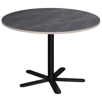 Cross X søjlebord Ø110 cm akustik linoleum sort understel